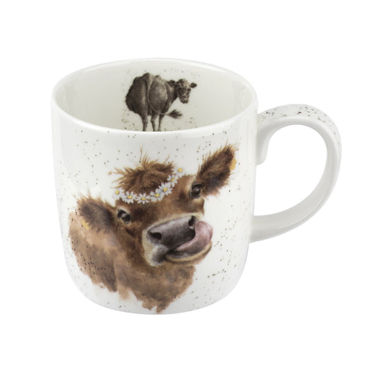Wrendale Designs Mug - Daisy Chain (Cow), 14oz