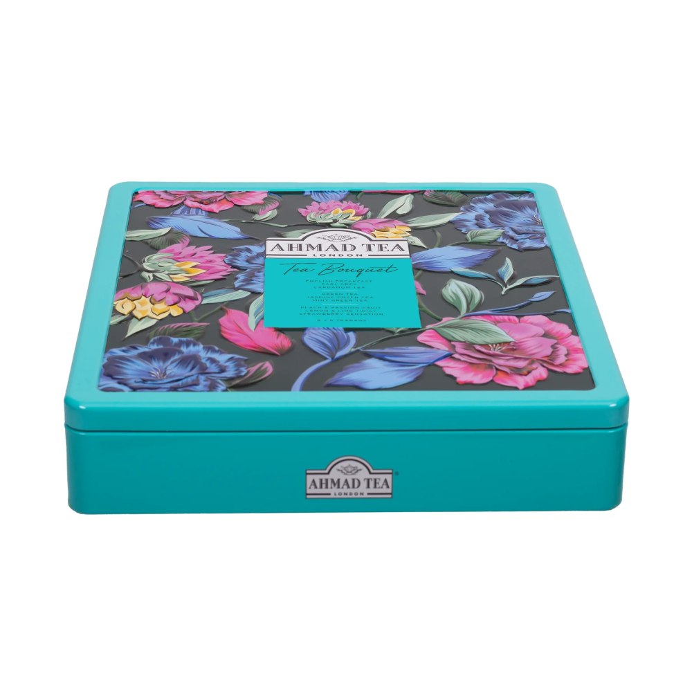 Ahmad Tea - Bouquet Caddy - Selection of Black, Green, Fruit Tea (9x8 Tea Bags)