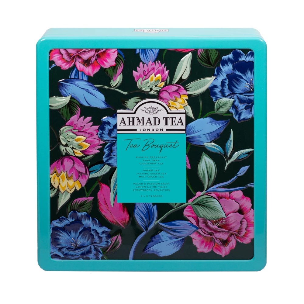 Ahmad Tea - Bouquet Caddy - Selection of Black, Green, Fruit Tea (9x8 Tea Bags)
